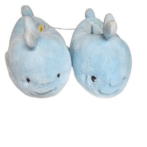 Cat & Jack Light Blue Whale Kids Slippers